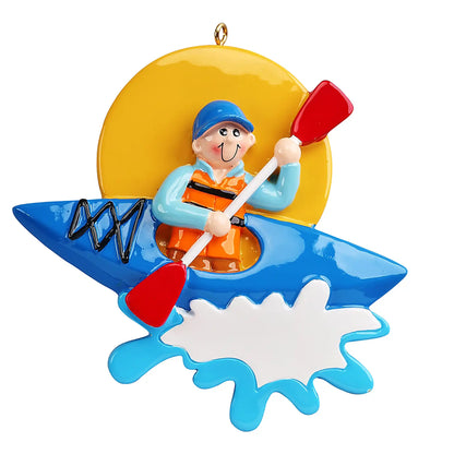 Kayak Guy Christmas Ornament