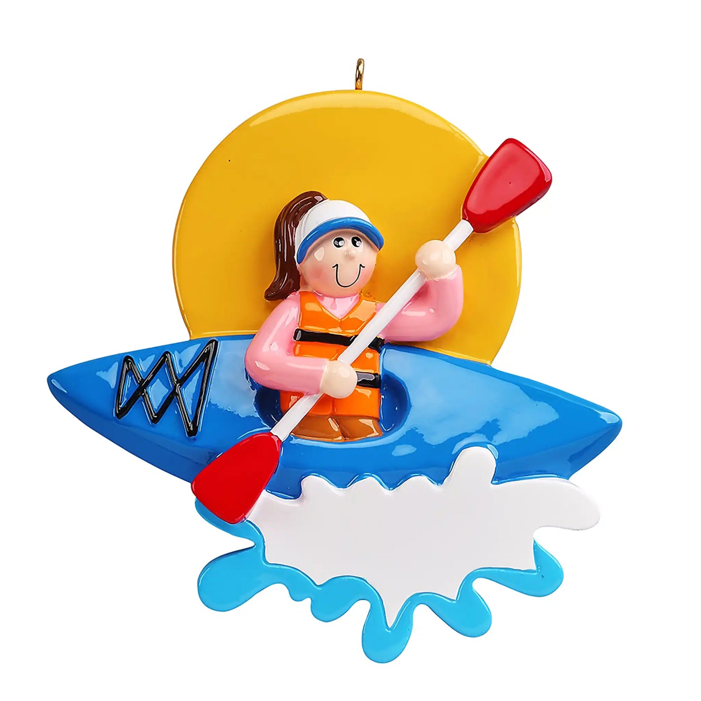 Kayak Girl Christmas Ornament