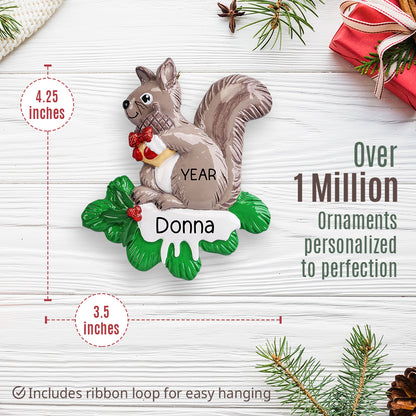 Squirrel Personalized Christmas Ornament