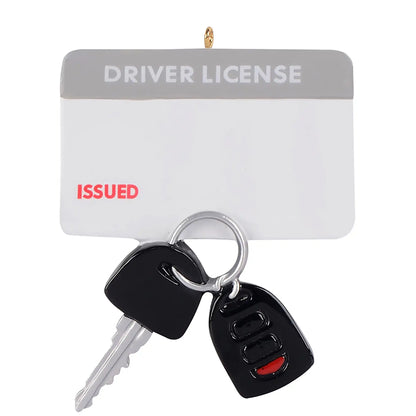 Drivers License with Car Keys Christmas Ornament