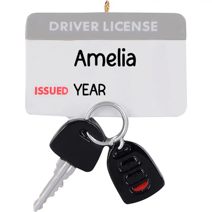 Drivers License with Car Keys Christmas Ornament