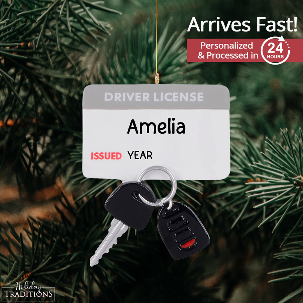 Drivers License with Car Keys Christmas Ornament