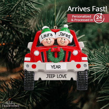 SUV Couple Christmas Ornament