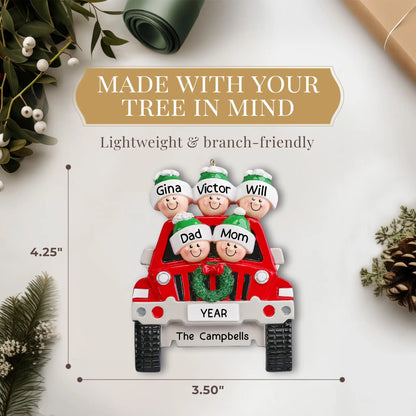 Adorno navideño SUV Familia de 5 