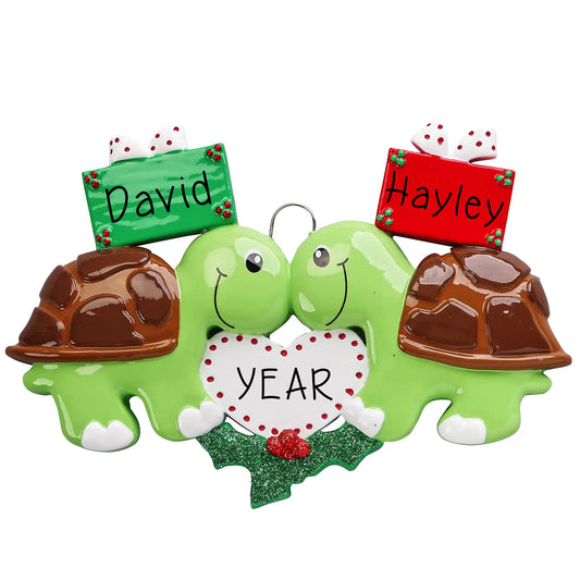 Turtle Love Couple Christmas Ornament