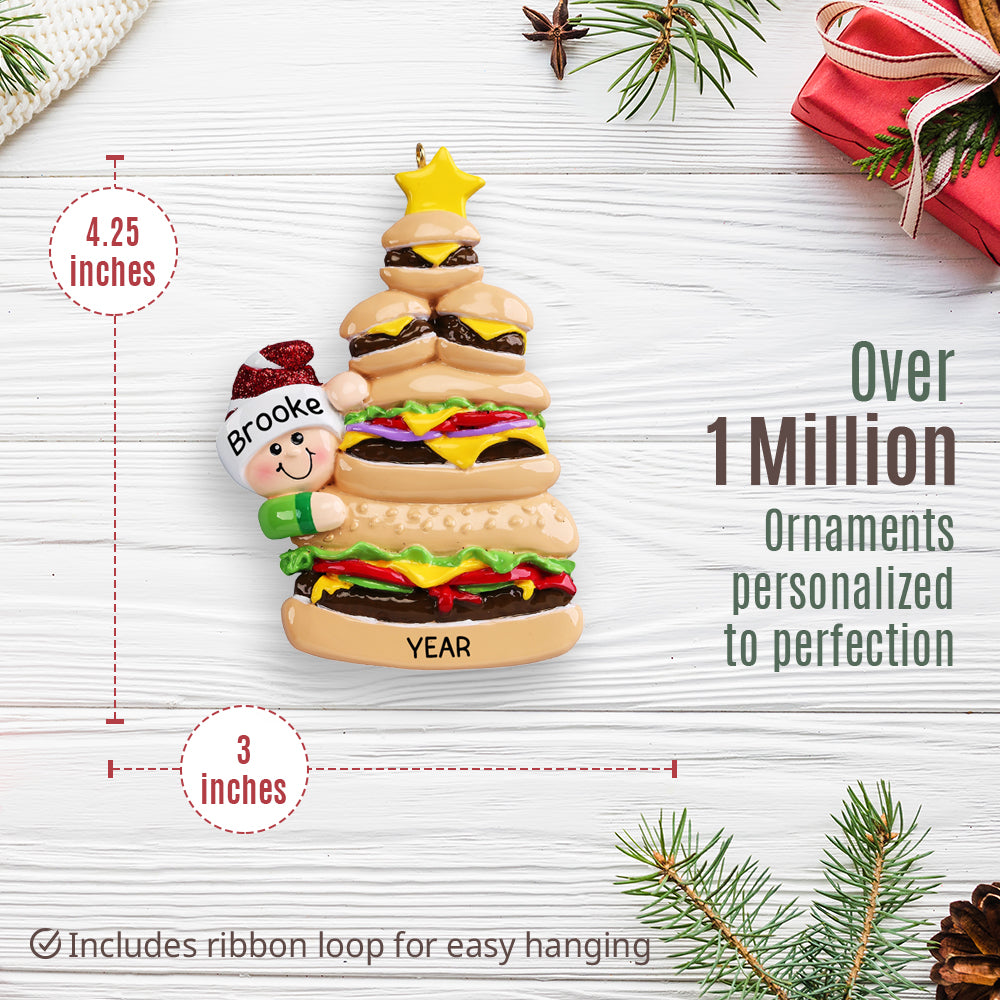 Burger Fast Food Christmas Ornament