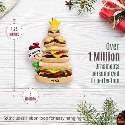 Burger Fast Food Christmas Ornament