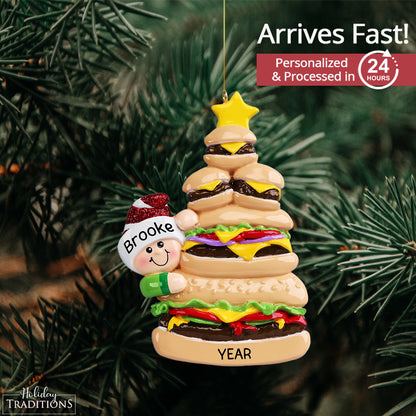 Burger Fast Food Christmas Ornament