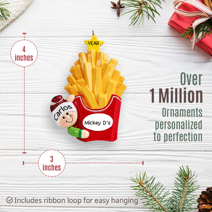 French Fries Fun Christmas Ornament