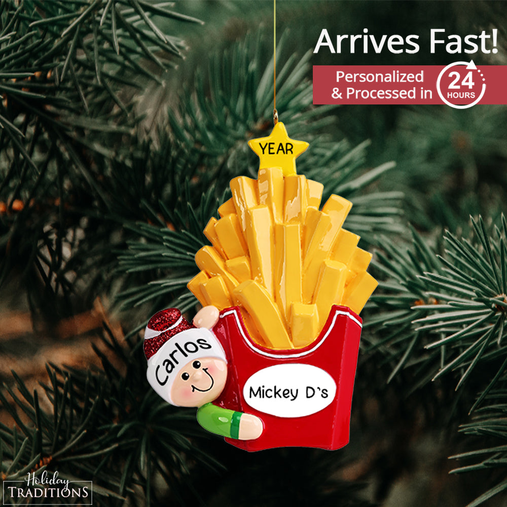 French Fries Fun Christmas Ornament