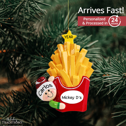 French Fries Fun Christmas Ornament