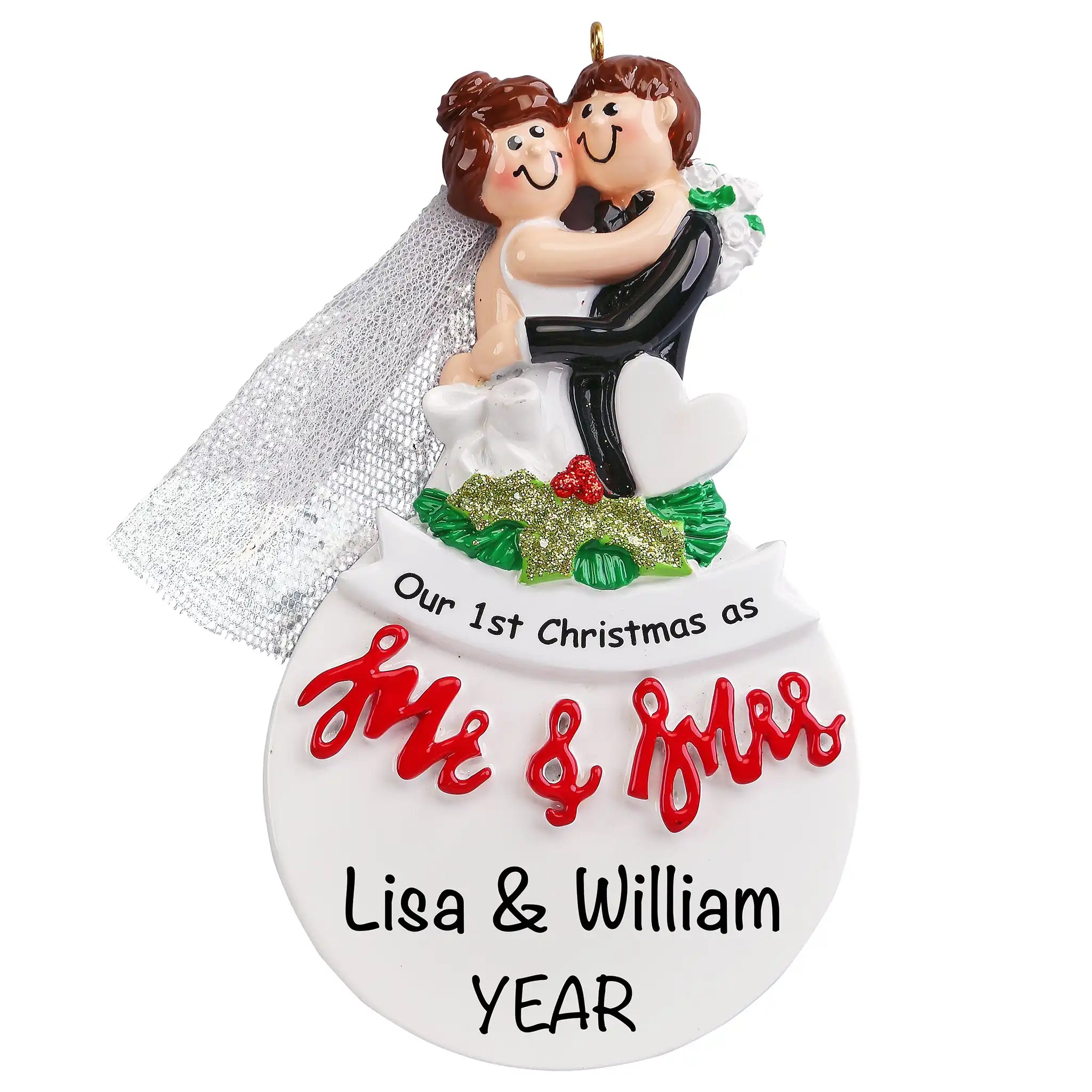 First Christmas as Mr. & Mrs. Personalized Ornament