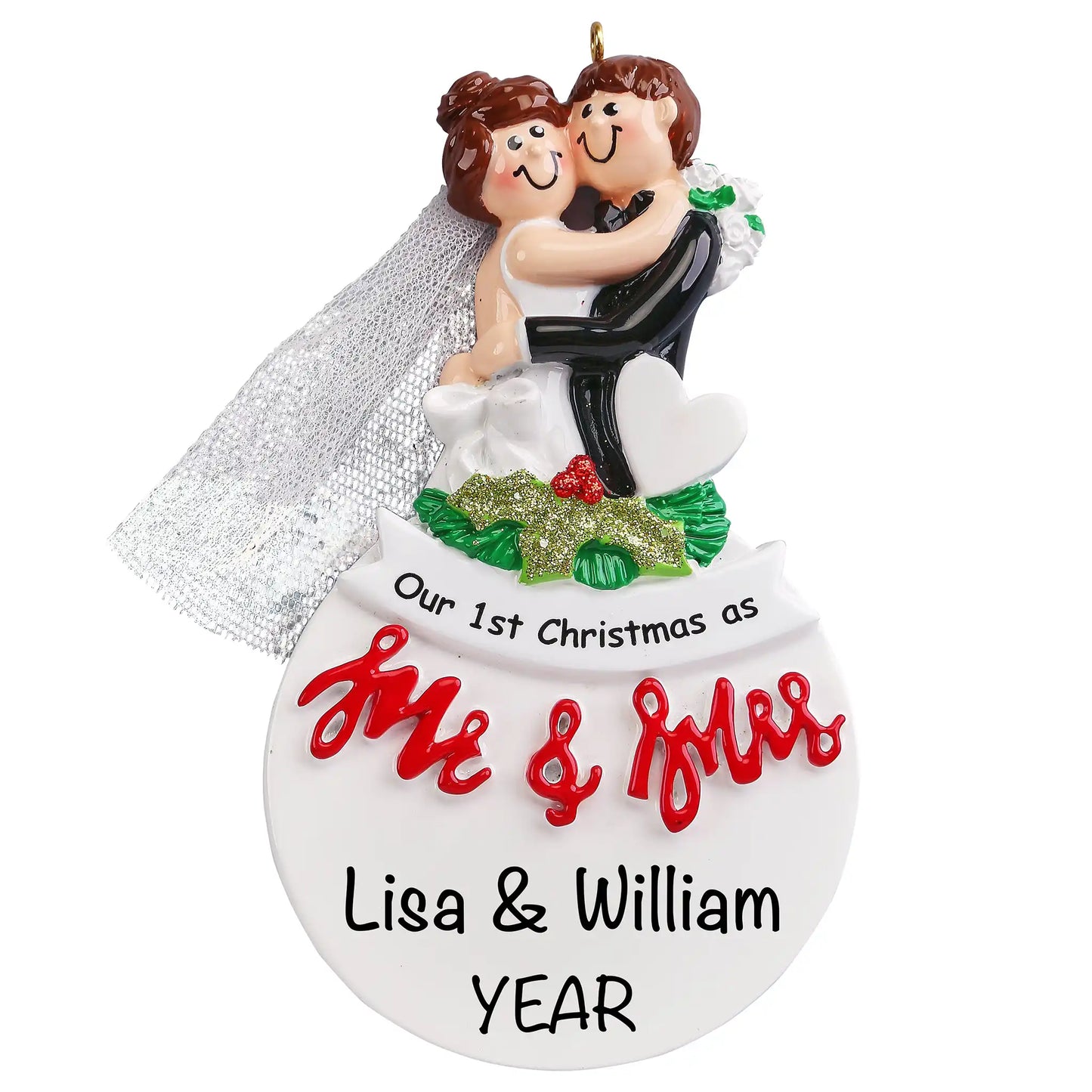 Mr & Mrs First Christmas Ornament