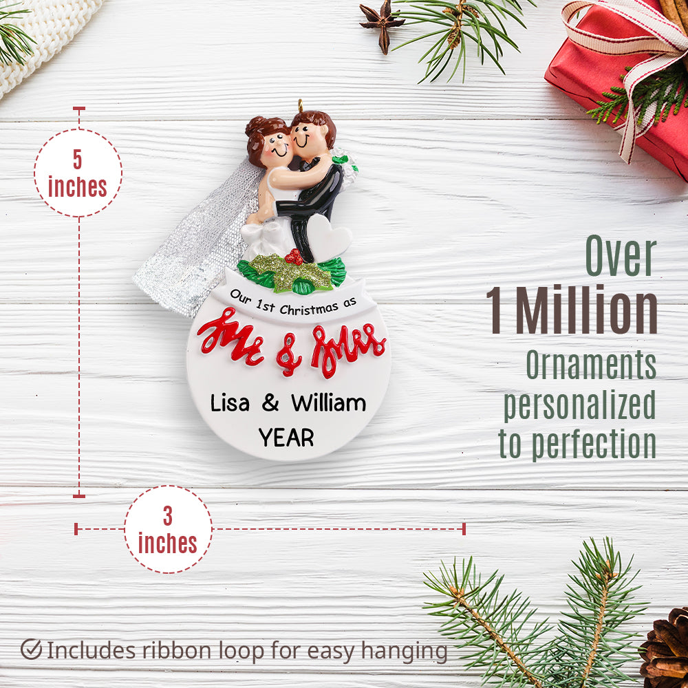 Mr & Mrs First Christmas Ornament