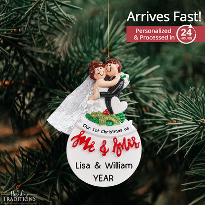 Mr & Mrs First Christmas Ornament