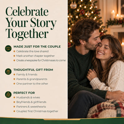 Celebrate your story together with a personalized honey bees couple christmas ornament