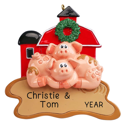 Pig Barn Christmas Ornament