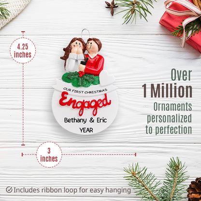 Engaged Couple Christmas Ornament