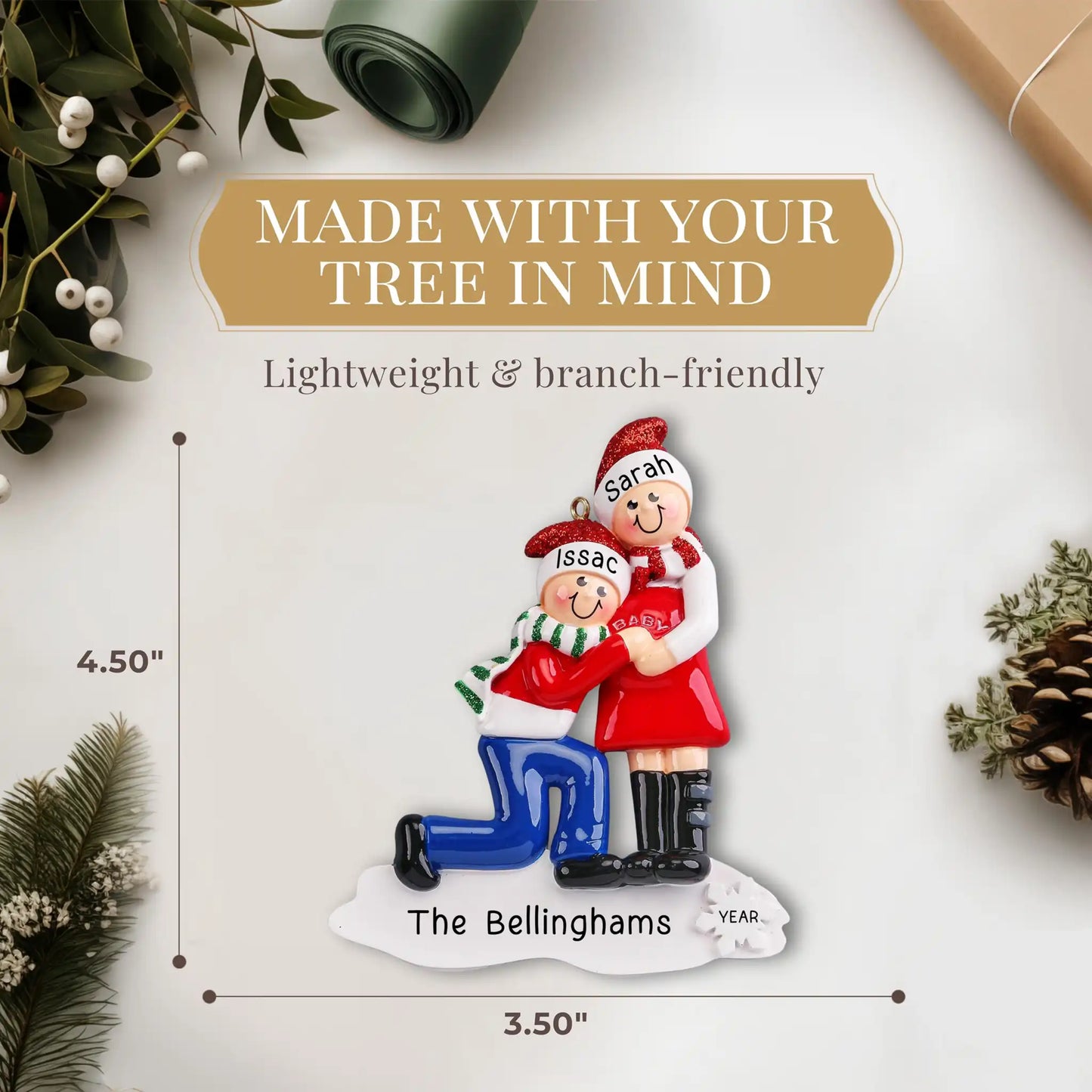 Adorno personalizado "Estamos esperando un bebé"