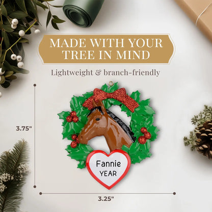 Horse Wreath Christmas Ornament