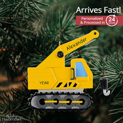 Construction Crane Personalized Ornament
