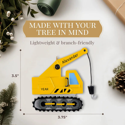 Construction Crane Personalized Ornament