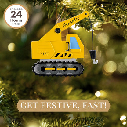 Construction Crane Personalized Ornament