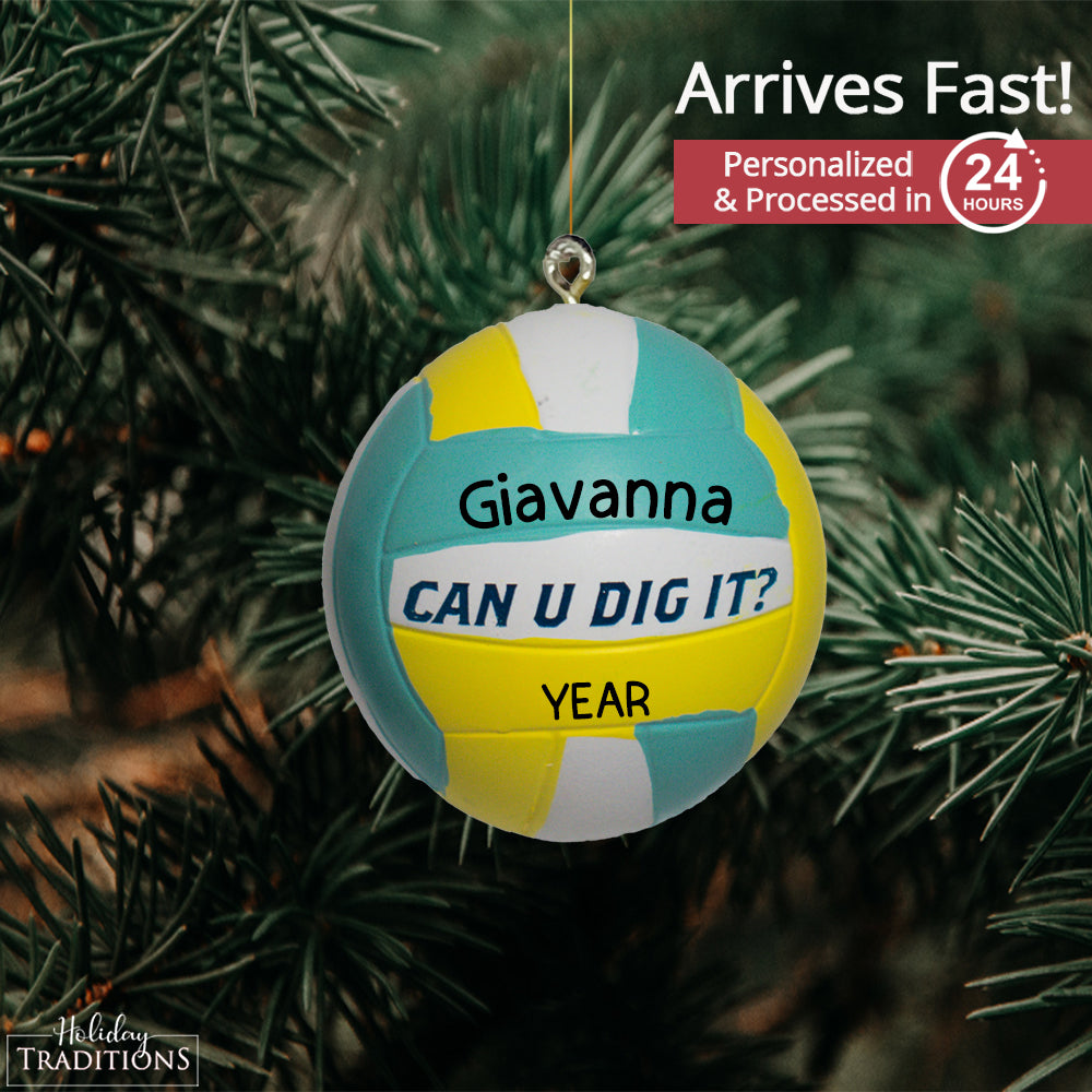 Volleyball 3D Christmas Ornament