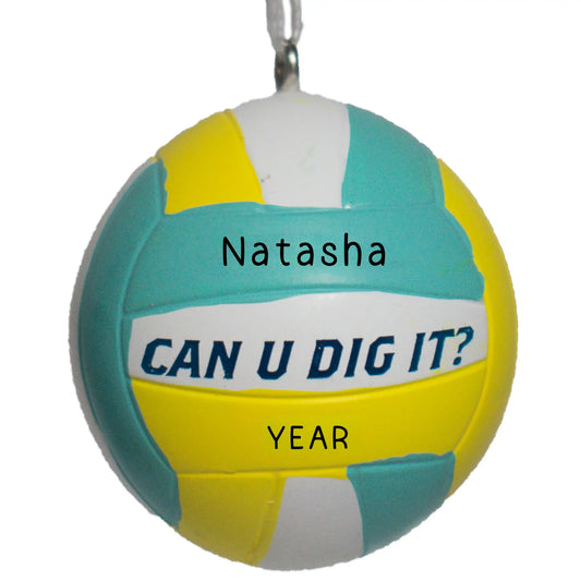 Volleyball 3D Christmas Ornament