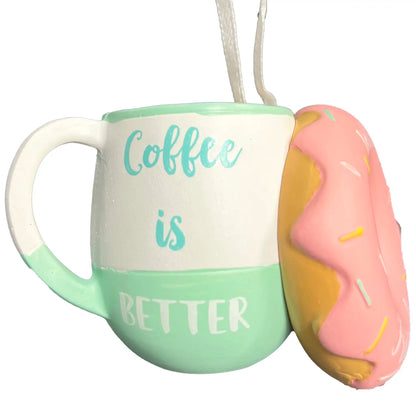 Coffee and Donut Christmas Ornament