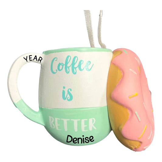 Coffee and Donut Christmas Ornament