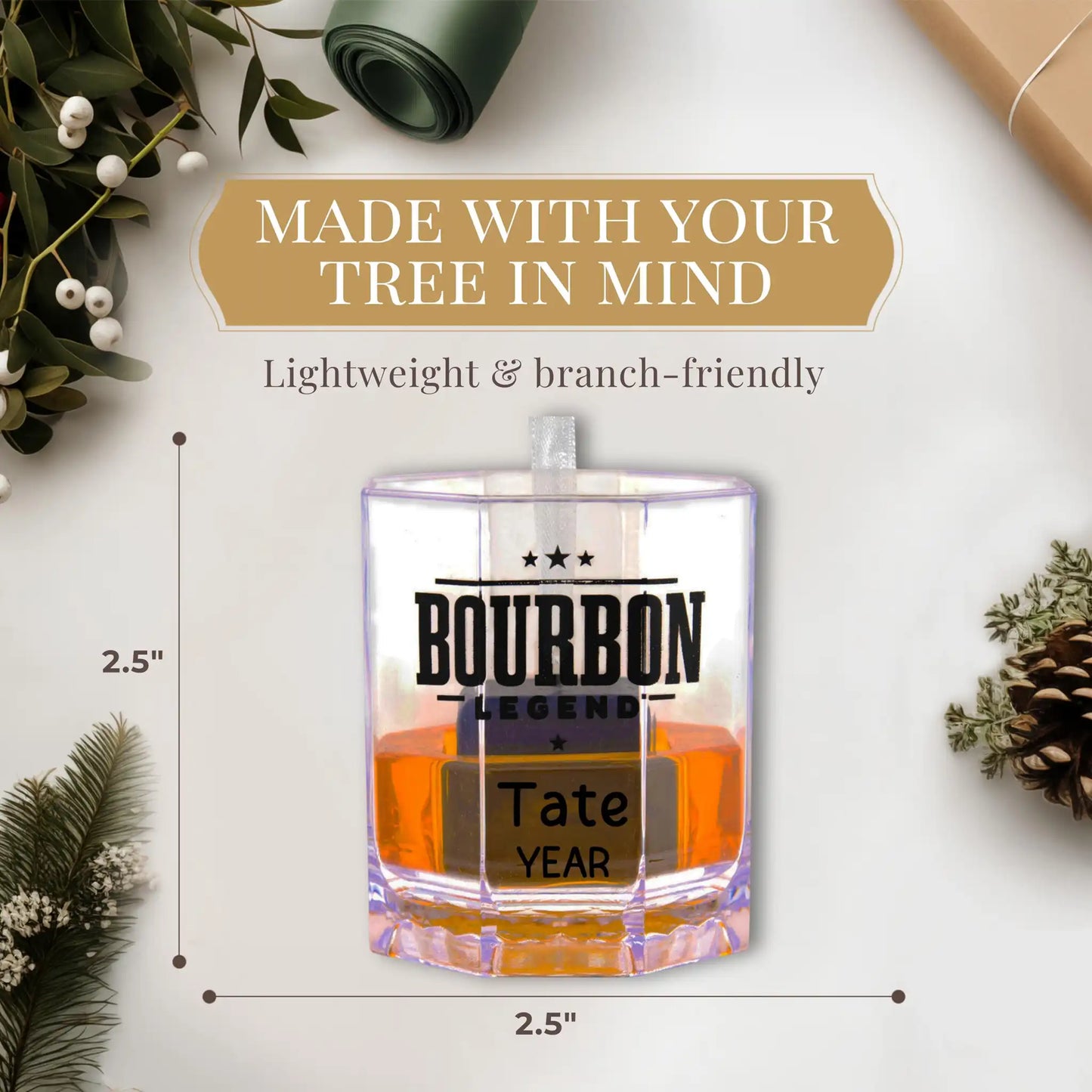 Adorno personalizado con leyenda del borbón