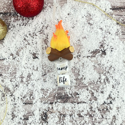 Campfire 3D Christmas Ornament