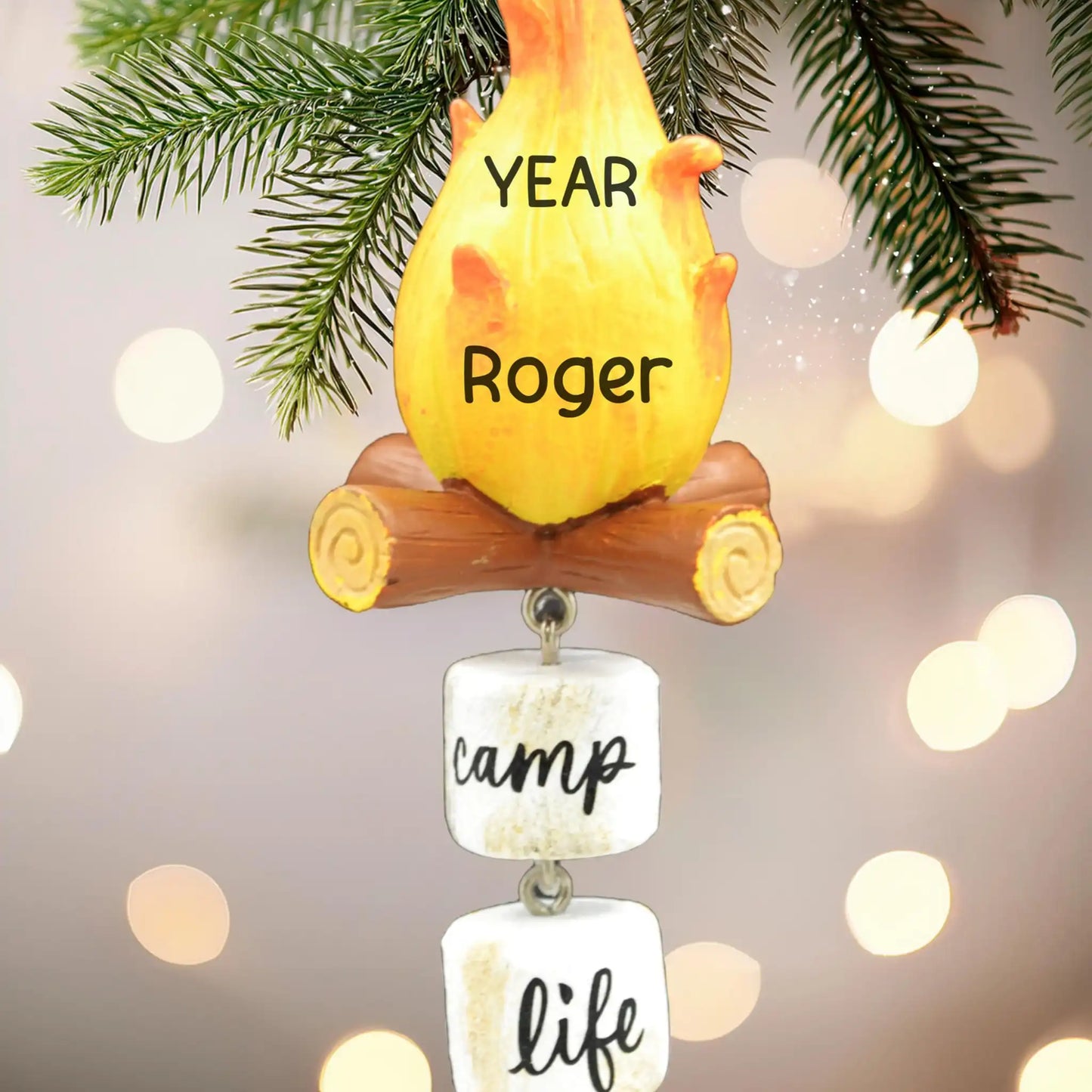 Campfire 3D Christmas Ornament