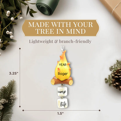 Campfire 3D Christmas Ornament