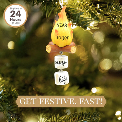 Campfire 3D Christmas Ornament