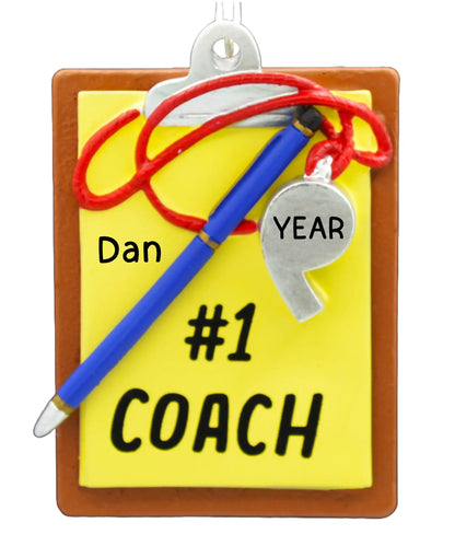 Coach Clipboard Christmas Ornament