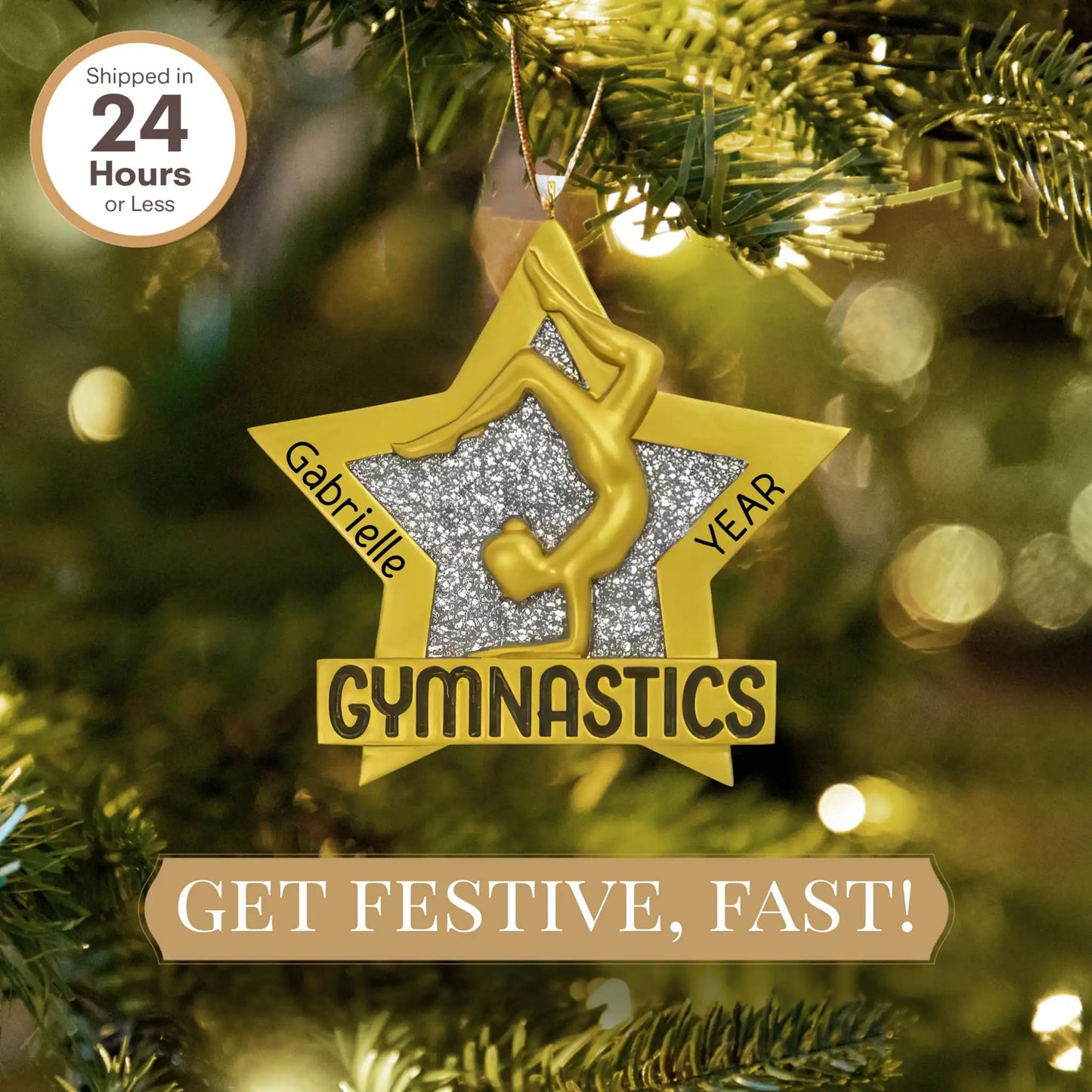 Adorno personalizado de estrella de gimnasia