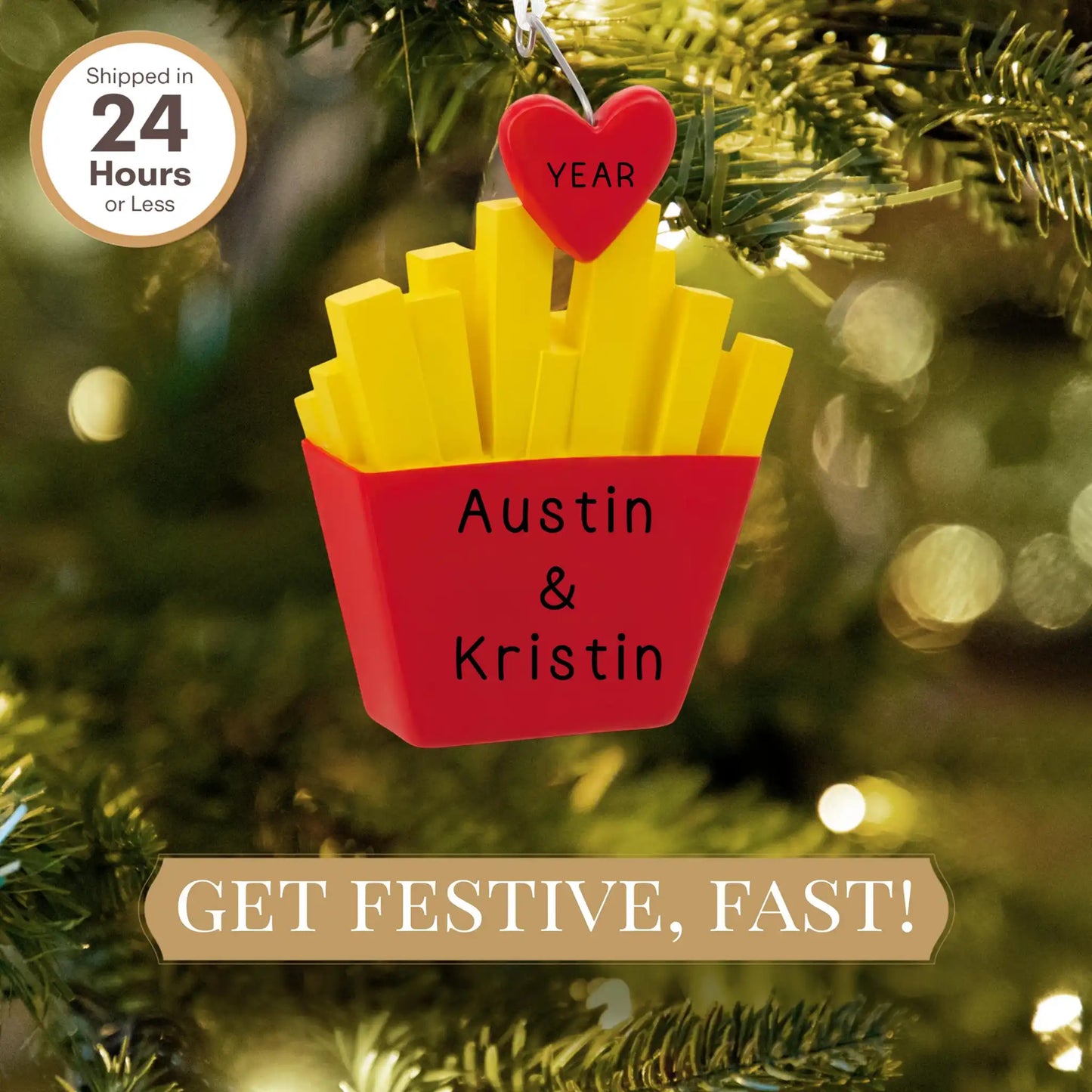 French Fries For You Christmas Ornament