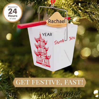 Adorno navideño 3D de comida china para llevar 