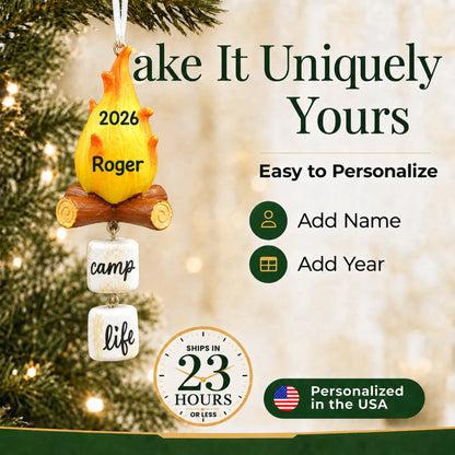 Make it yours: personalize the campfire christmas ornament