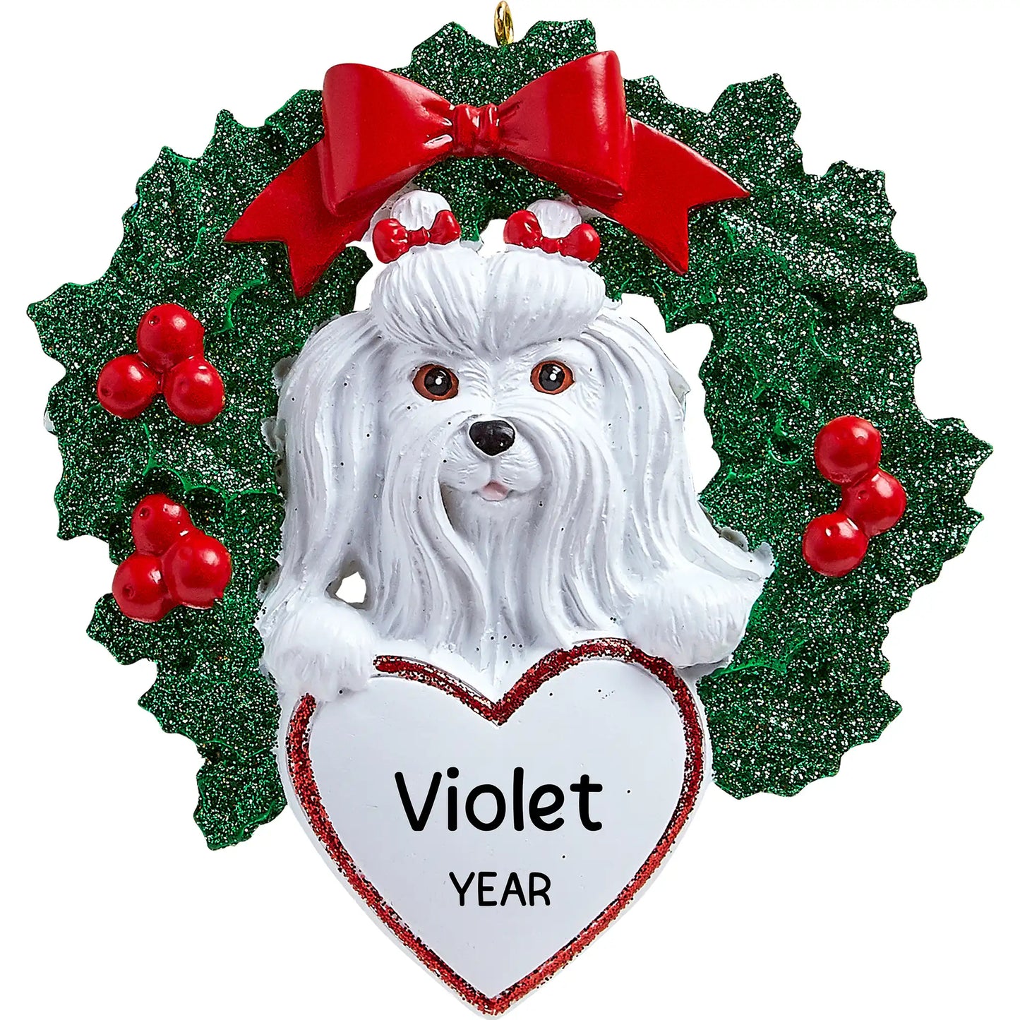 Maltese Wreath Christmas Ornament