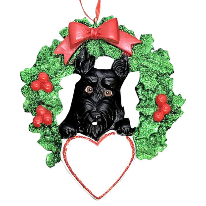 Scottie Wreath Christmas Ornament