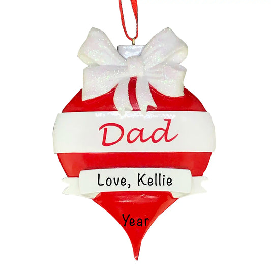 Dad Red Christmas Ornament