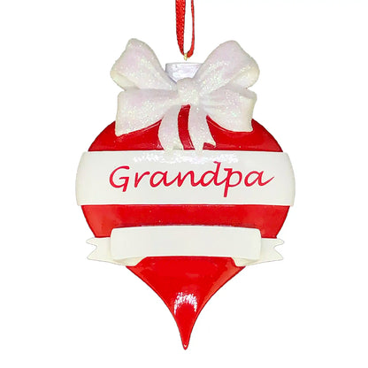 Grandpa Red Christmas Ornament