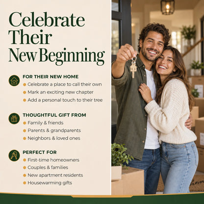 Celebrate their new beginning with a personalized Red Brick Home Door christmas ornament, a thoughtful housewarming gift