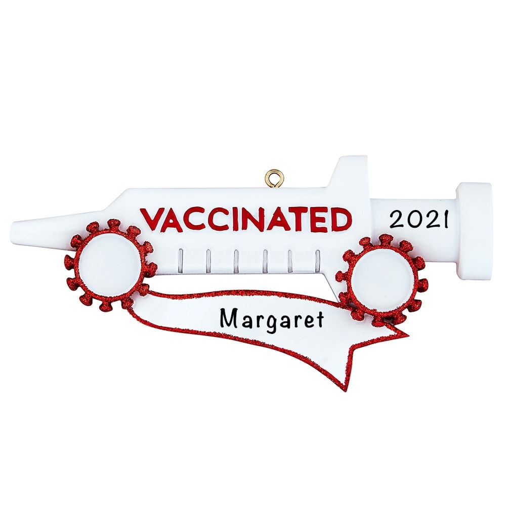 2115 Covid Vaccinated Personalized Christmas Ornaments