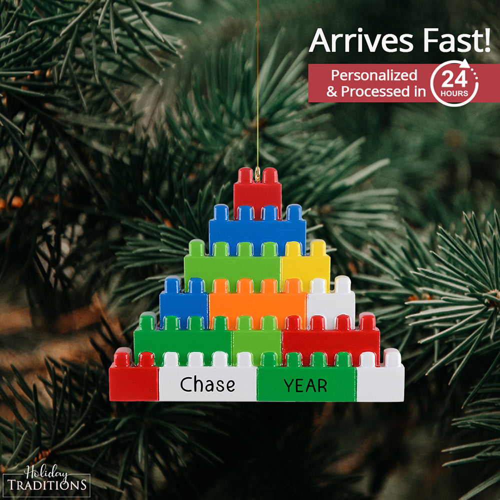 Lego Style Blocks Christmas Ornament