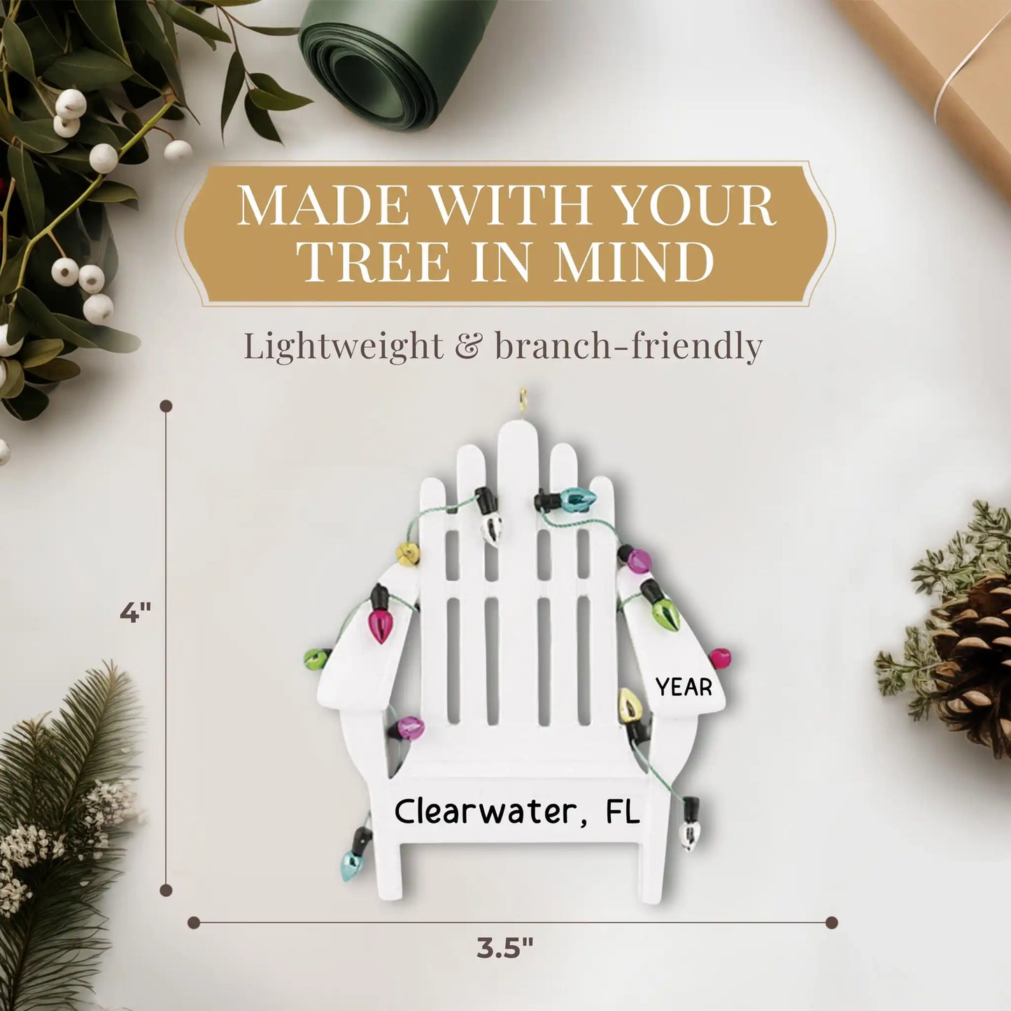 Adirondack White Christmas Ornament