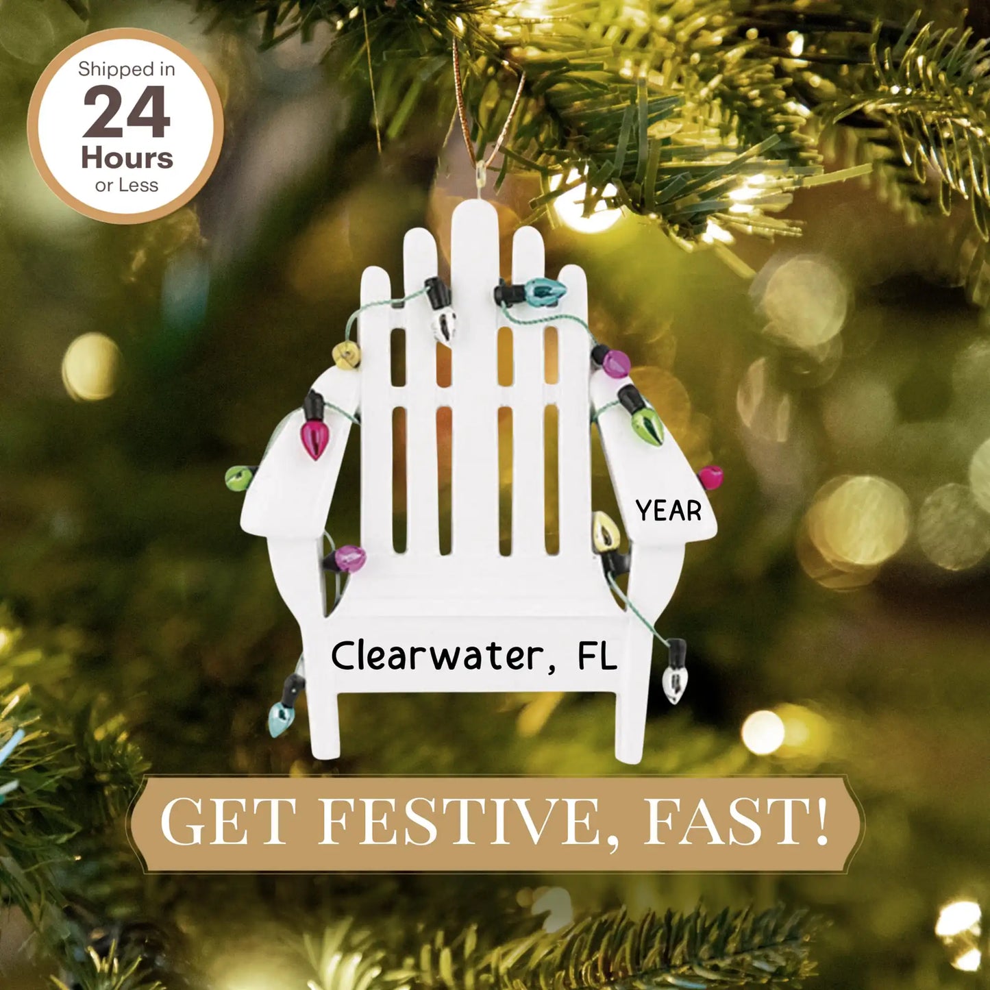 Adirondack White Christmas Ornament